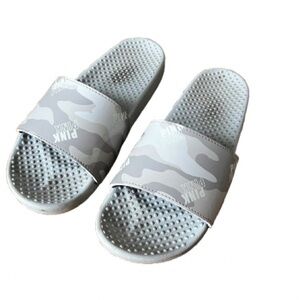 PINK Gray Camo Slide Sandals - Size 9